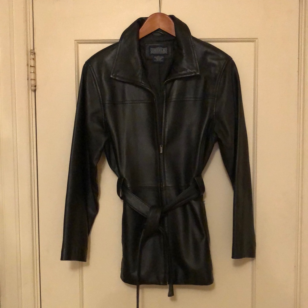Leather coat light weight